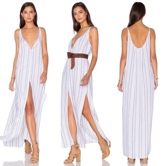 BELLA DAHL Button Front Maxi Dress Striped XS - Picture 2 of 5